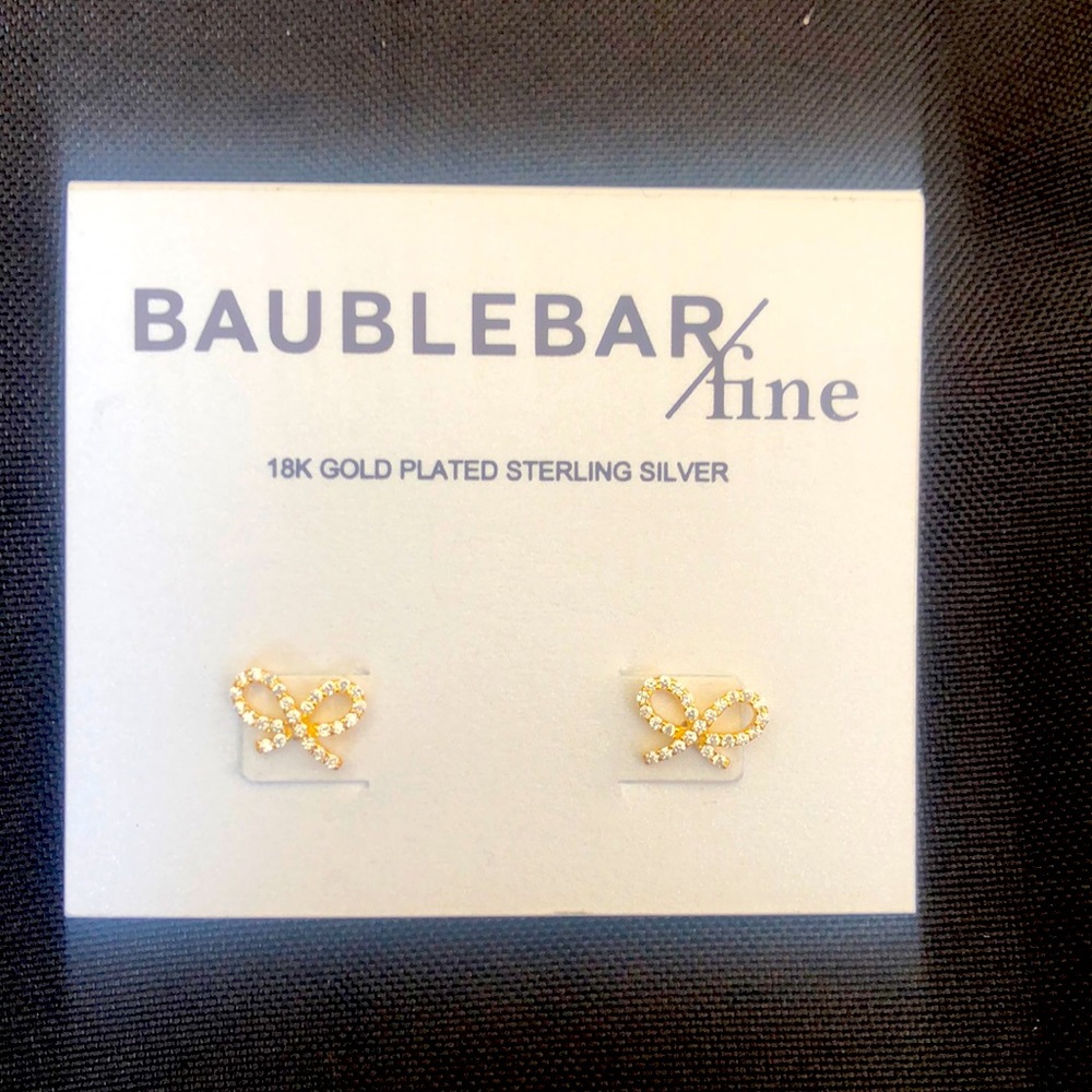 BaubleBar Fine jewelry 18K gold plated silver stud mini bows